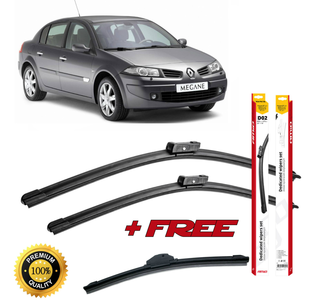 METLICE BRISAČA ZA  RENAULT MEGANE II 2001-2012 > | + POKLON STRAŽNJA METLICA